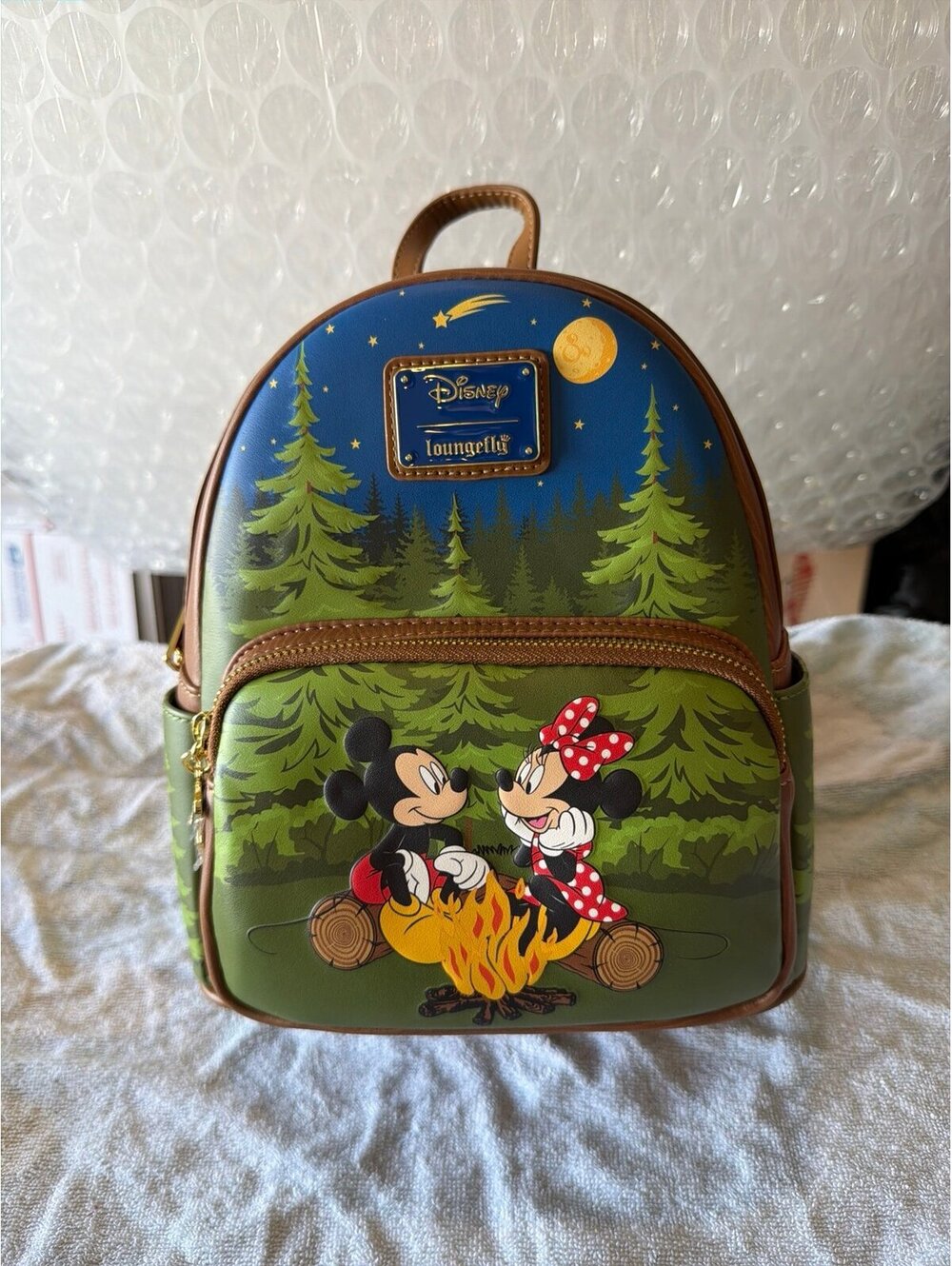 Loungefly Mickey, Minnie, & Friends Camping Scene Mini Backpack NWT